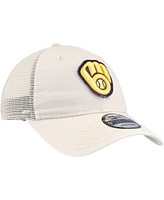 Men's New Era Stone Milwaukee Brewers Game Day 9TWENTY Adjustable Trucker Hat