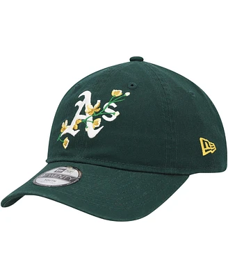 Youth Boys and Girls New Era Green Oakland Athletics Game Day Bloom 9TWENTY Adjustable Hat