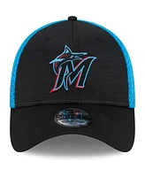 Men's New Era Black Miami Marlins Neo 39THIRTY Flex Hat