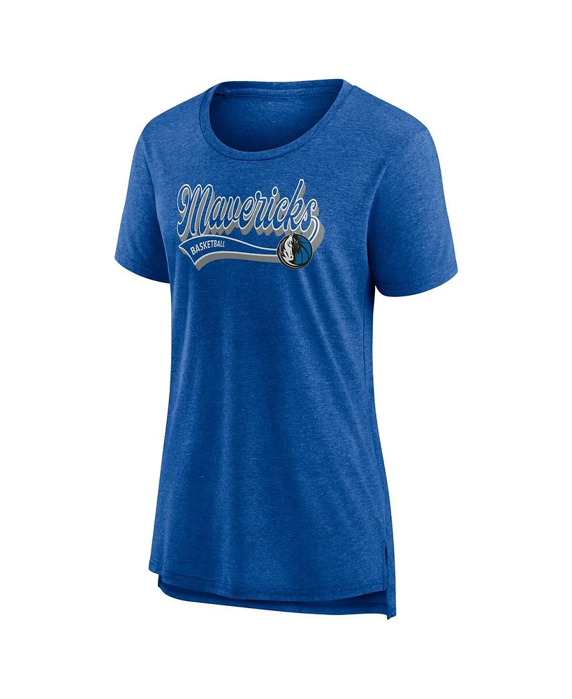 Women's Fanatics Heather Royal Dallas Mavericks League Leader Tri-Blend T-shirt