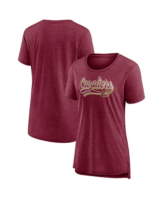 Women's Fanatics Wine Cleveland Cavaliers League Leader Tri-Blend T-shirt