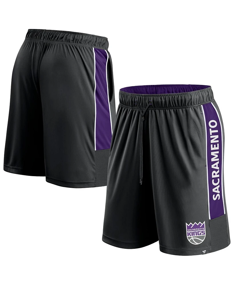 Men's Fanatics Black Sacramento Kings Game Winner Defender Shorts