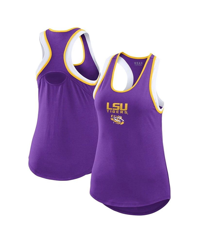 Women's Wear by Erin Andrews Purple Lsu Tigers Open Hole Razorback Tank Top