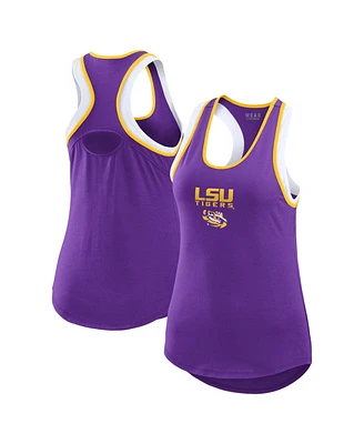 Women's Wear by Erin Andrews Purple Lsu Tigers Open Hole Razorback Tank Top