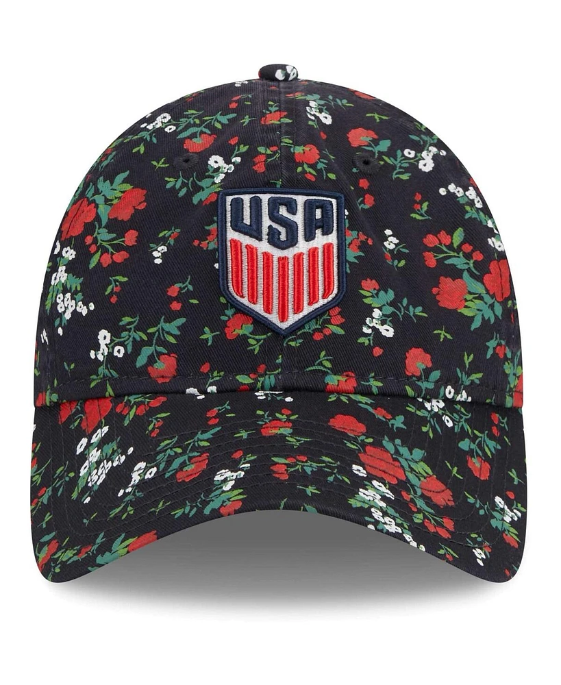 Women's New Era Navy Usmnt Bouquet 9TWENTY Adjustable Hat