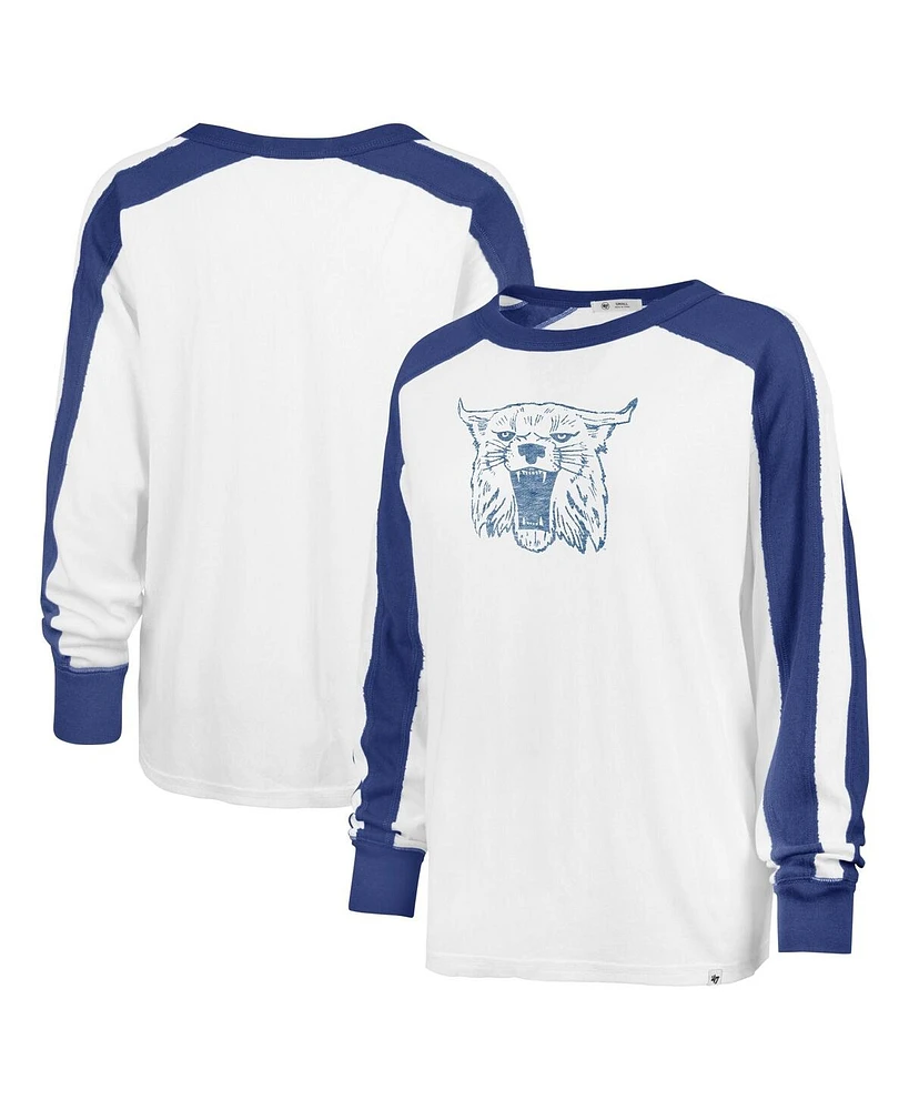 Women's '47 Brand White Distressed Kentucky Wildcats Premier Caribou Long Sleeve T-shirt