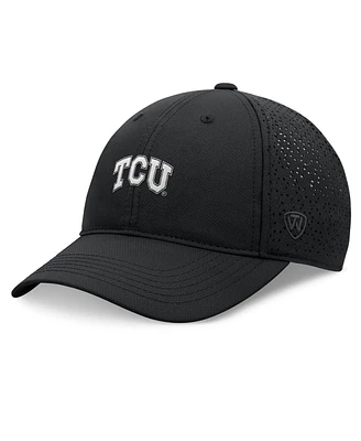 Men's Top of the World Black Tcu Horned Frogs Liquesce Trucker Adjustable Hat