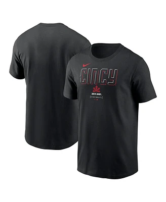 Men's Nike Black Cincinnati Reds City Connect Large Logo T-shirt