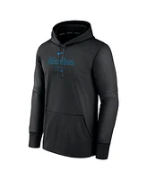 Men's Nike Black Miami Marlins Authentic Collection Practice Performance Pullover Hoodie