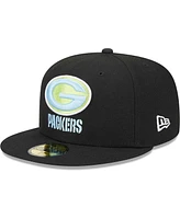 Men's New Era Black Green Bay Packers Multi 59FIFTY Fitted Hat