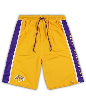 Men's Fanatics Gold Los Angeles Lakers Big and Tall Referee Iconic Mesh Shorts