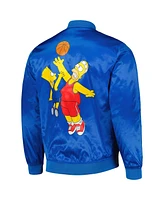 Men's Freeze Max Blue The Simpsons Basketball Satin Full-Snap Jacket