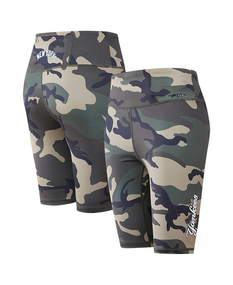 Women's Pro Standard Camo New York Yankees Allover Print Bike Shorts