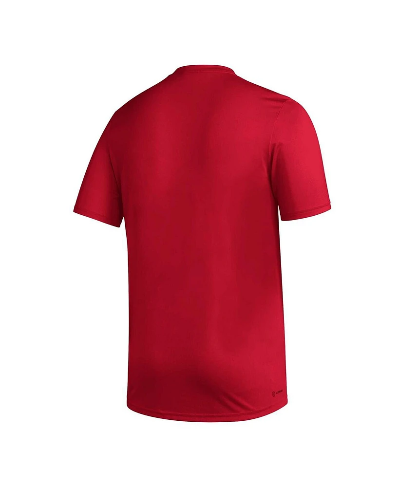 Men's adidas Scarlet Nebraska Huskers 2023/24 Aeroready Homeland Plate Pregame T-shirt