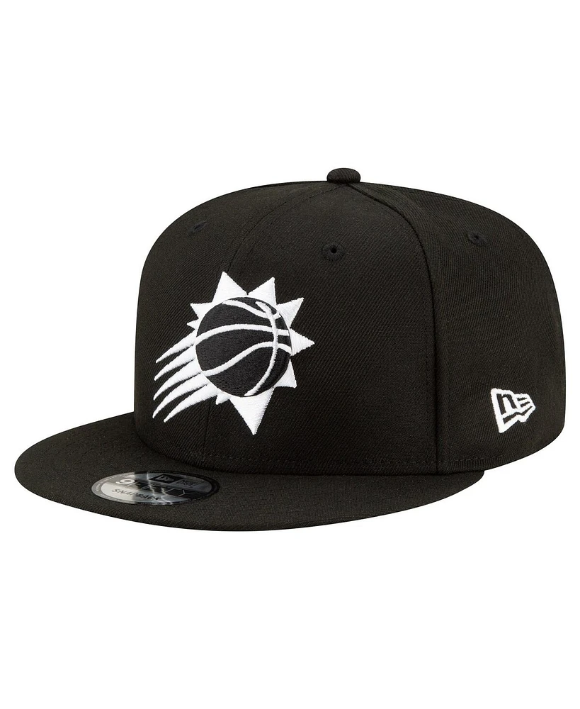 Men's New Era Phoenix Suns Black & White 9FIFTY Snapback Hat