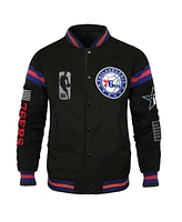 Men's and Women's Fisll x Black History Collection Philadelphia 76ers Full-Snap Varsity Jacket