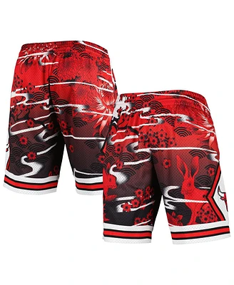 Men's Mitchell & Ness Red Chicago Bulls Lunar New Year Swingman Shorts
