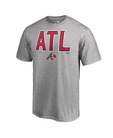 Men's Fanatics Heather Gray Atlanta Braves Hometown Atl T-shirt