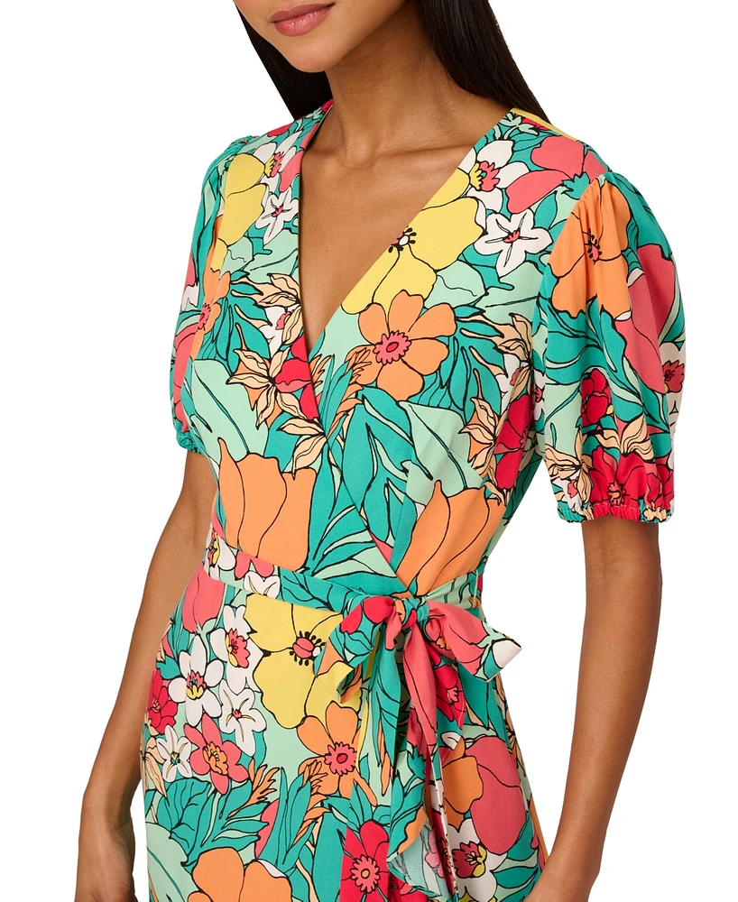 Adrianna by Papell Women's Floral-Print Wrap Dress