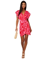 Adrianna by Adrianna Papell Women's Floral-Print Faux-Wrap Dress