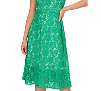 Adrianna Papell Women's Sleeveless Lace Midi Dress