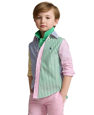 Polo Ralph Lauren Toddler and Little Boys Striped Cotton Poplin Fun Shirt