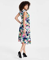Jessica Howard Petite Floral Surplice-Neck Dress