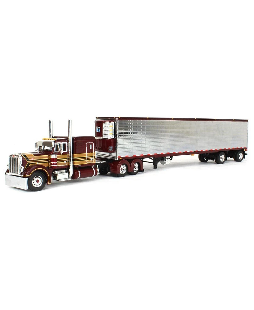 First Gear Inc 1/64 Red & Chrome Peterbilt Flattop Sleeper & Utility Trailer Dcp