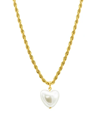 Adornia Tarnish Resistant 14K Gold-Plated Rope Chain Heart Necklace