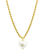 Adornia Tarnish Resistant 14K Gold-Plated Rope Chain Heart Necklace