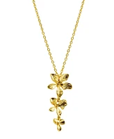 Adornia 14K Gold-Plated 3-Petal Necklace