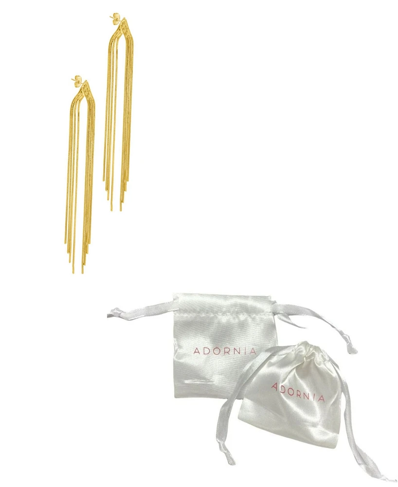 Adornia 14K Gold-Plated Multi-Strand Slinky Drop Earrings
