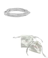 Adornia Silver-Plated Multi Stretch Crystal Bracelet Set