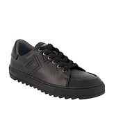 Karl Lagerfeld Paris Men's Side Embossed Logo and Patent Detail Leather Sneakers