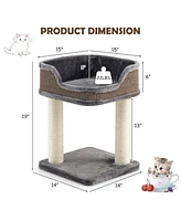 Sugift Multi-Level Cat Climbing Tree with Scratching Posts and Large Plush Perch