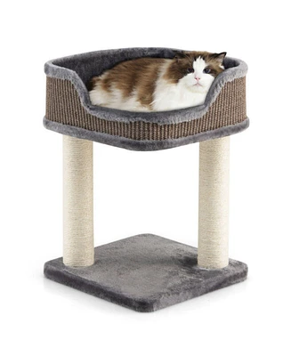 Sugift Multi-Level Cat Climbing Tree with Scratching Posts and Large Plush Perch