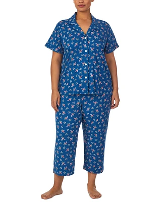 Lauren Ralph Lauren Plus Size 2-Pc. Printed Capri Pajamas Set