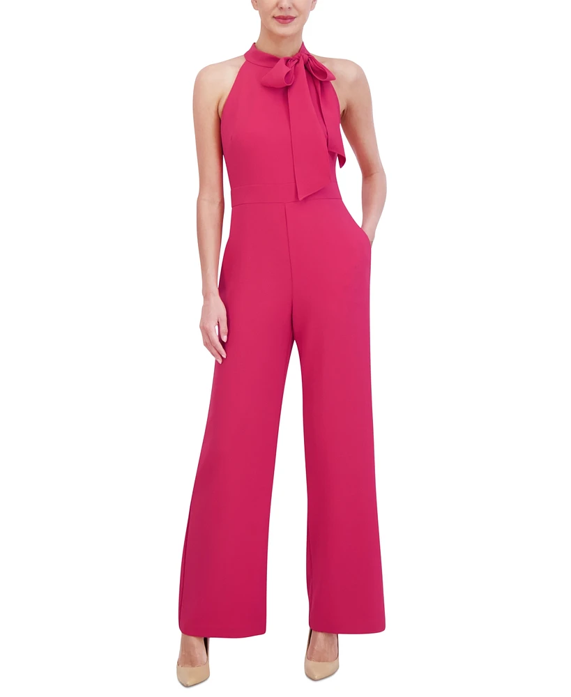 Vince Camuto Women's Stretch-Crepe Tie-Neck Sleeveless Jumpsuit