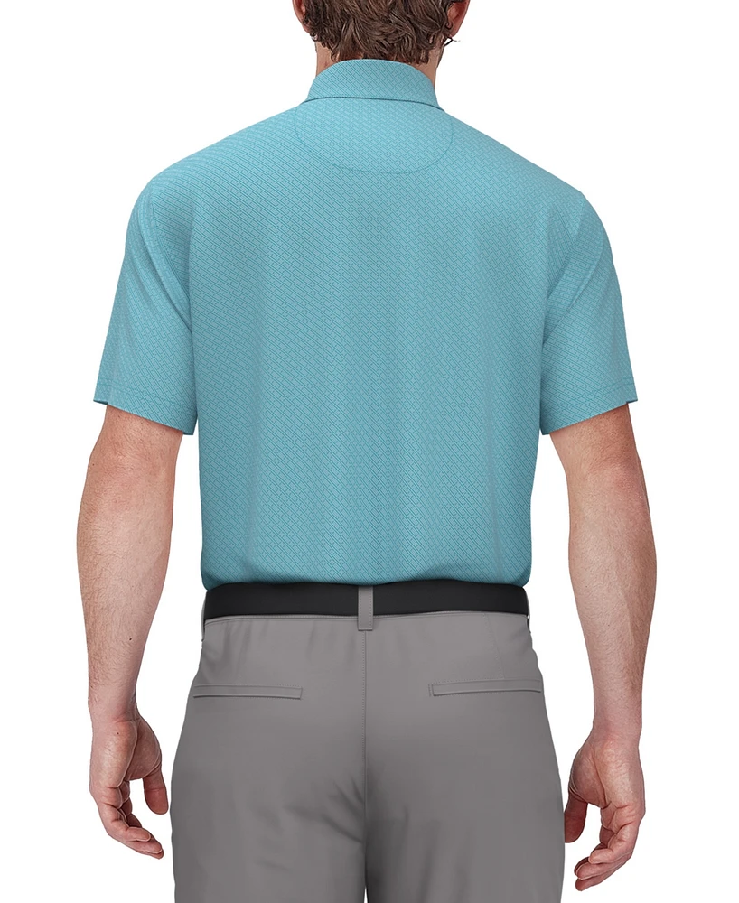 Pga Tour Men's Short-Sleeve Geo Jacquard Performance Polo Shirt