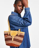Sawa Sawa Hand-Crafted Sisal Colorblocked Tote Handbag