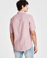 Alfani Men's Geometric Short Sleeve Button Front Performance Shirt, Created for Macy's