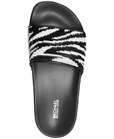 Michael Kors Women's Gilmore Zebra Sequin Slide Sandals