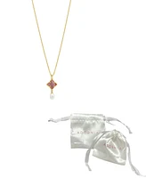 Adornia 14K Gold-Plated Mother-of-Pearl Flower with Cultured Freshwater Pearl Drop Necklace