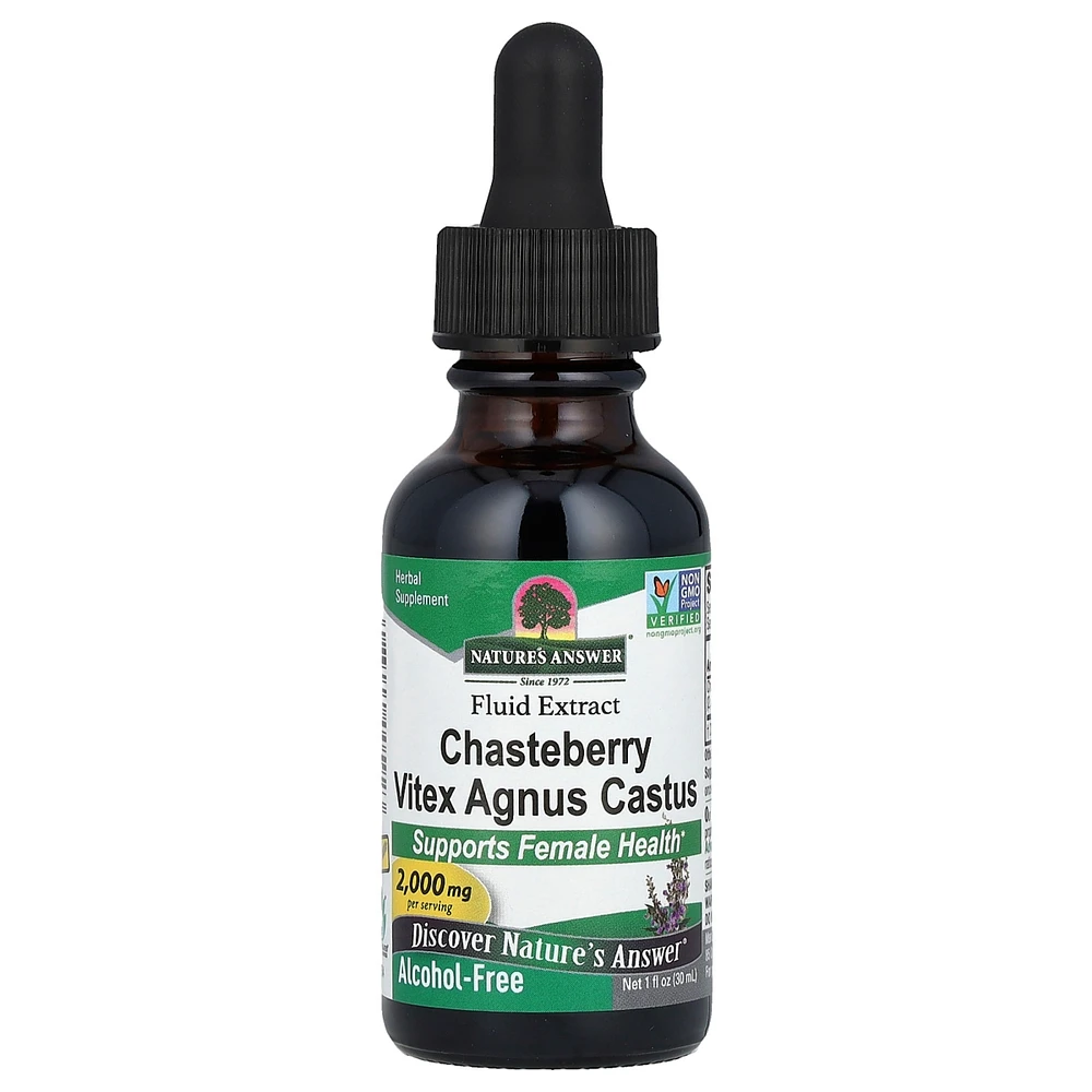 Nature's Answer Chasteberry Vitex Agnus Castus Fluid Extract Alcohol-Free 2 000 mg - 1 fl oz (30 ml) - Assorted Pre