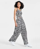 Bar Iii Women's Pleated Wide-Leg Smocked-Waist Pants, Created for Macy's