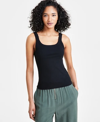 Bar Iii Women's Sleeveless Ribbed Tank Top, Created for Macy's