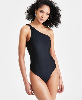 Bar Iii Women's One-Shoulder Thong Bodysuit, Created for Macy's