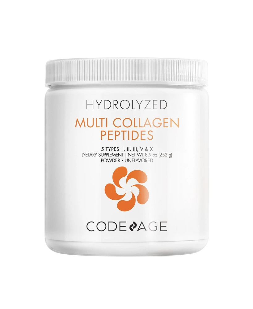 Codeage Multi Collagen Protein Powder, Type I, Ii, Iii, V, X, Grass-Fed Hydrolyzed Collagen Peptides, 8.9 oz