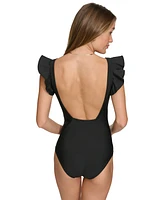 Dkny Women's Ruffle-Trim One-Piece Swimsuit