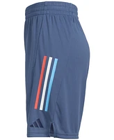 adidas Big Boys Aeroready Elastic-Waistband Graphic 3-Stripe Shorts